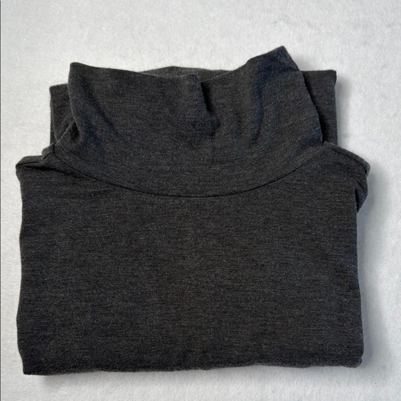 Charcoal Grey Women's Turtleneck Top Dolman Short Sleeve Relaxed Fit Sz S - Picture 5 of 8